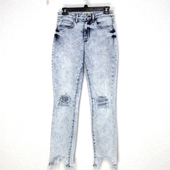 L'Agence Highline High Rise Calypso Skinny Jean Size 25 Shark Bite Acid Wash - Picture 2 of 7